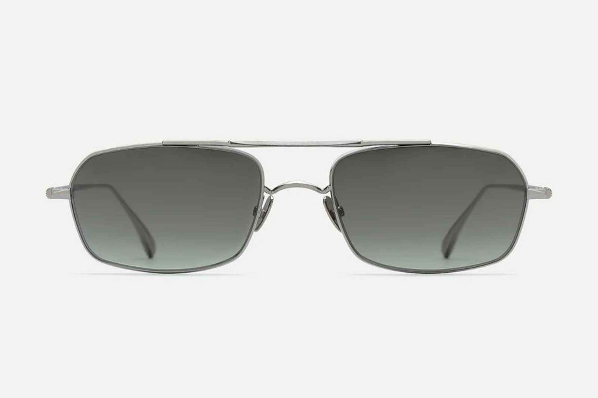 Ahlem Trévise - Ruthenium Brushed | Green Gradient Sunglasses