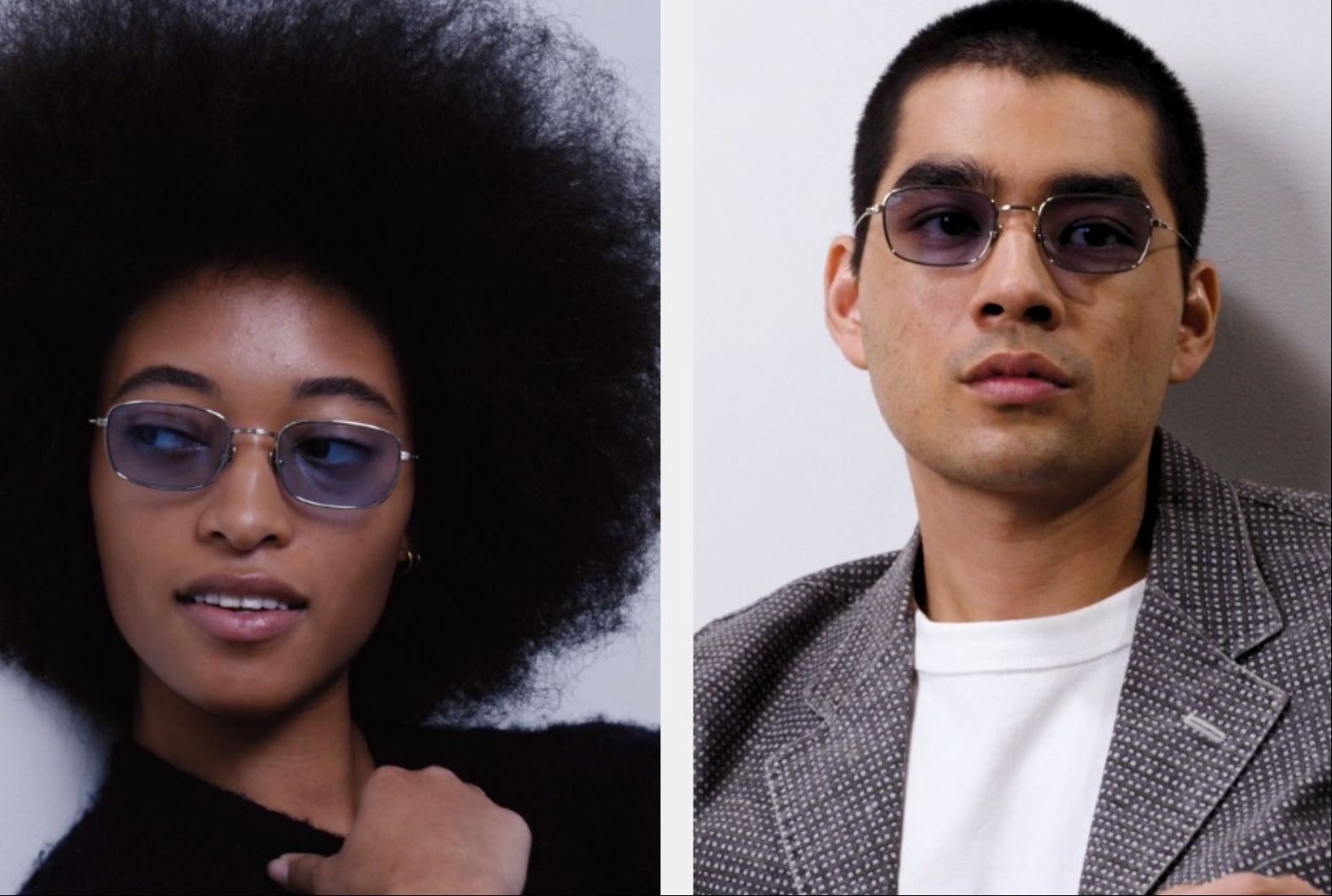 Akila Grace - Silver | Light Blue Sunglasses on Model