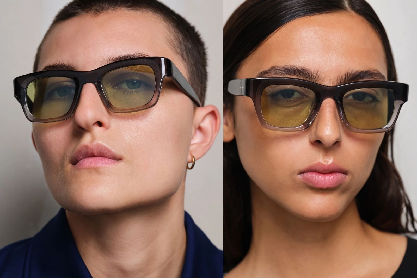 Akila Nebula - Grey Gradient | Lt Green Sunglasses on Model