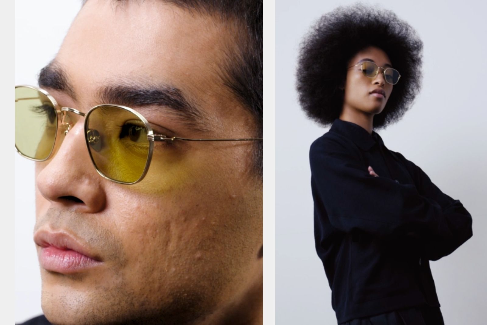 Akila Osiris - Gold | Light Green Sunglasses on Model