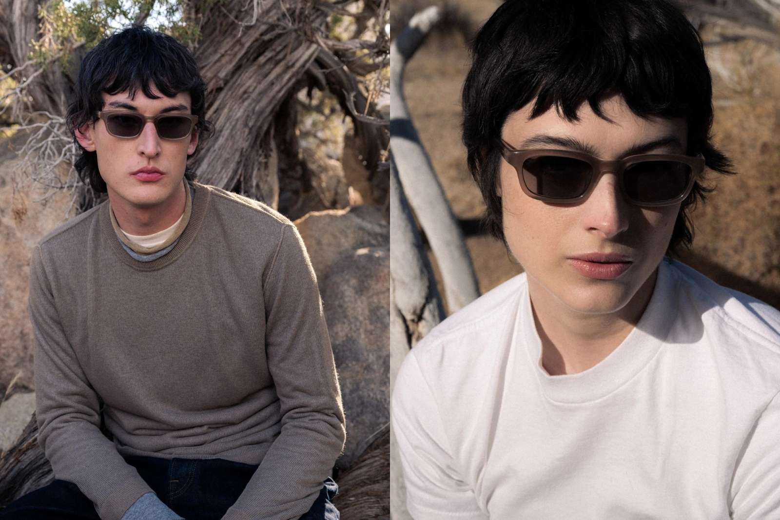 Akila Trivia - Beige Sunglasses on Model