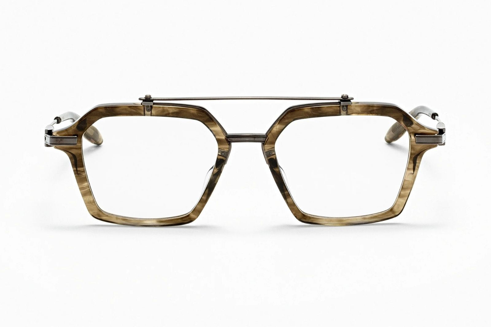 Akoni Akari Eyeglasses - Green Tortoise Swirl