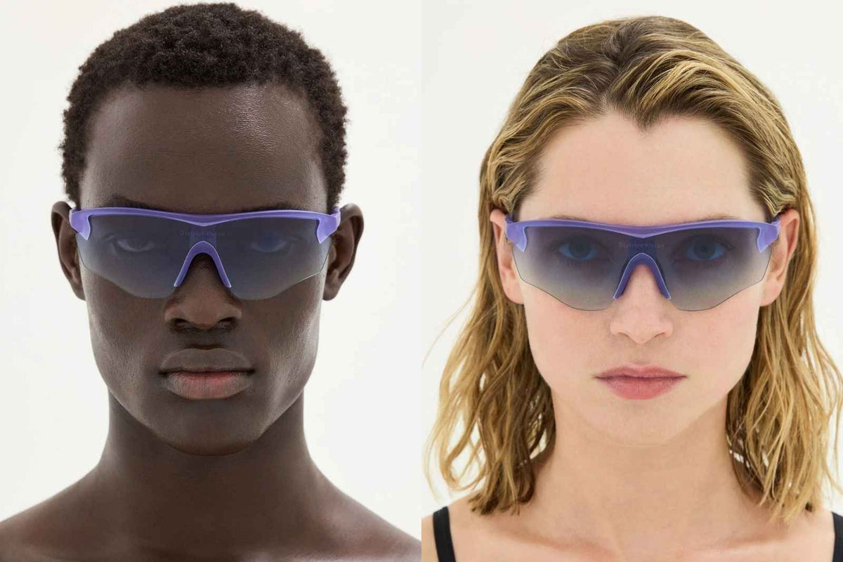 District Vision Junya Racer - Periwinkle/D+ Blue Sunglasses on Model