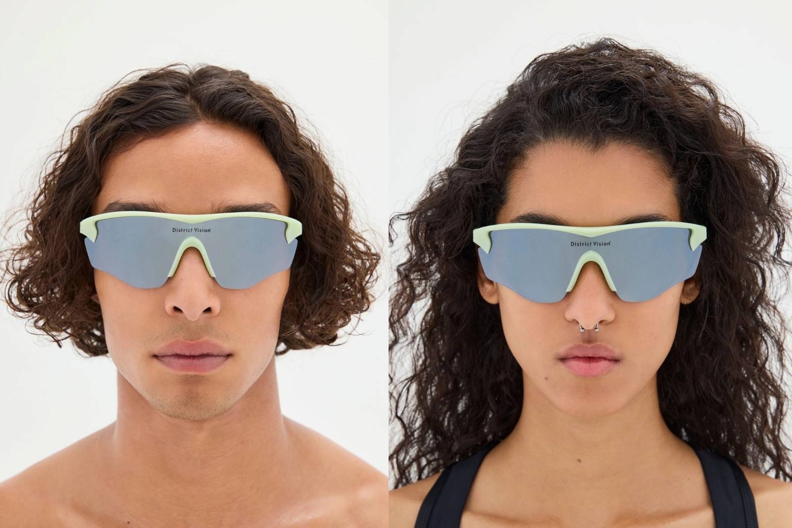 District Vision Junya Racer - Pistachio/D+ Silver Flash Mirror Sunglasses