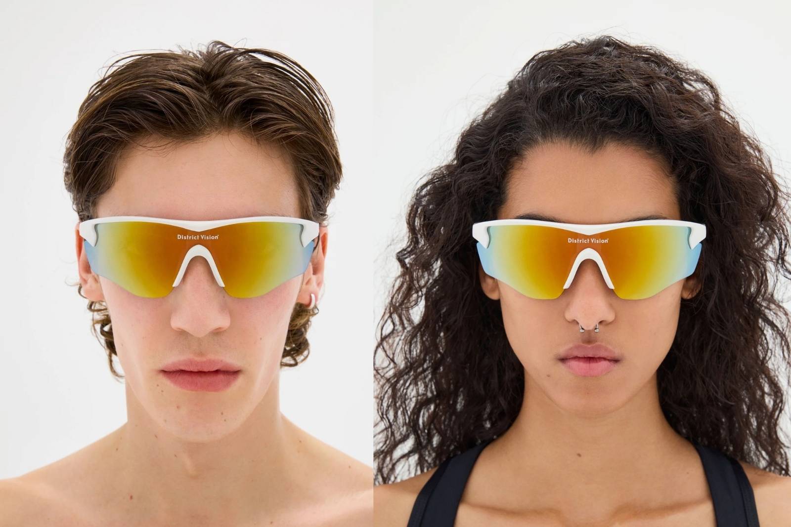 District Vision Junya Racer - White/D+ Amber Mirror Sunglasses