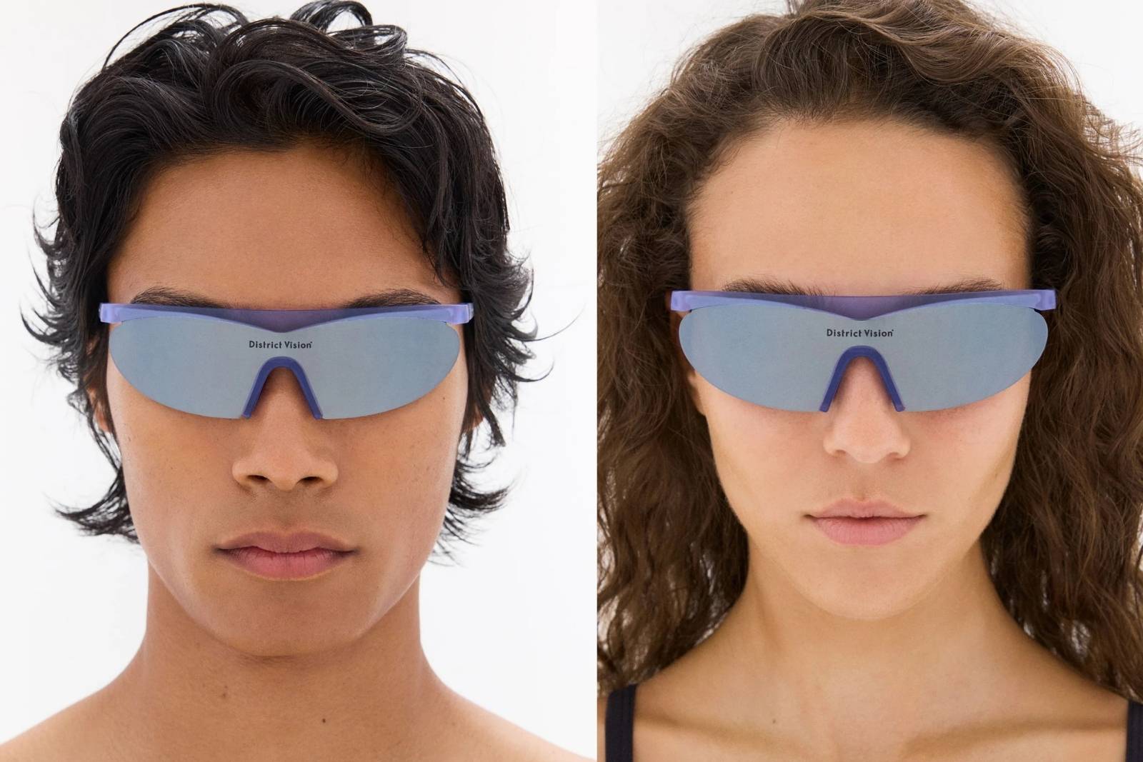 District Vision Koharu Eclipse - Mist/D+ G15 Silver Flash Mirror Sunglasses on Model