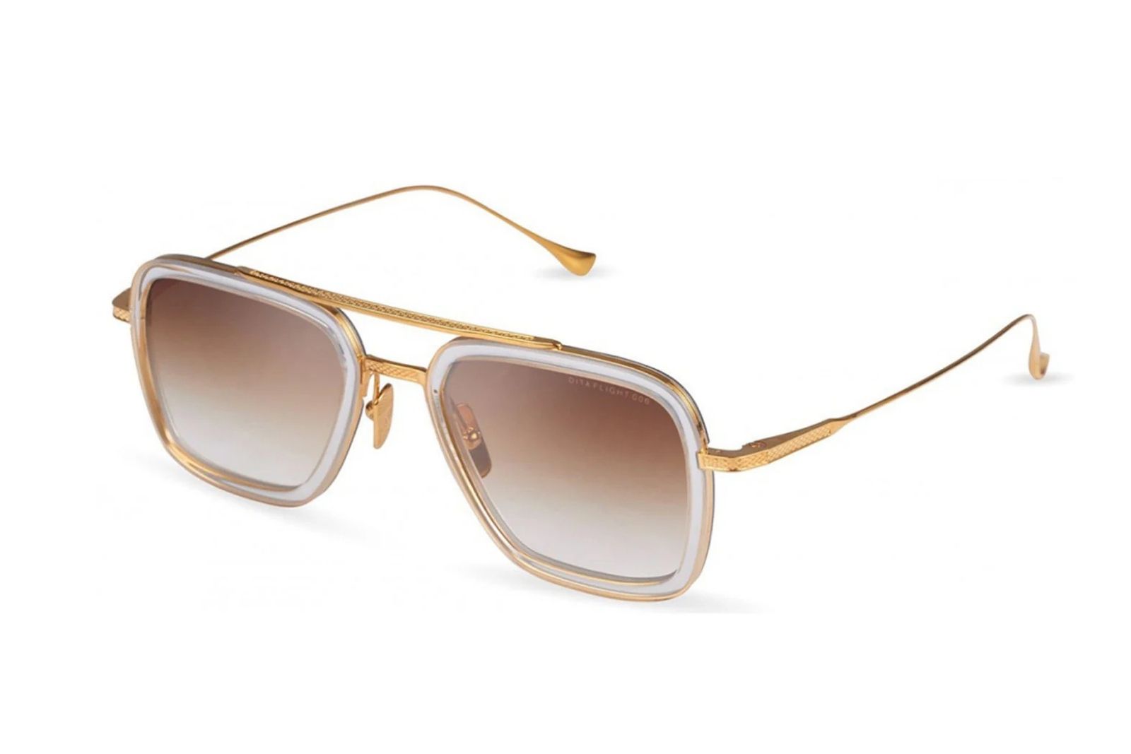 Dita Flight 006 - Clear Crystal - Yellow Gold Sunglasses