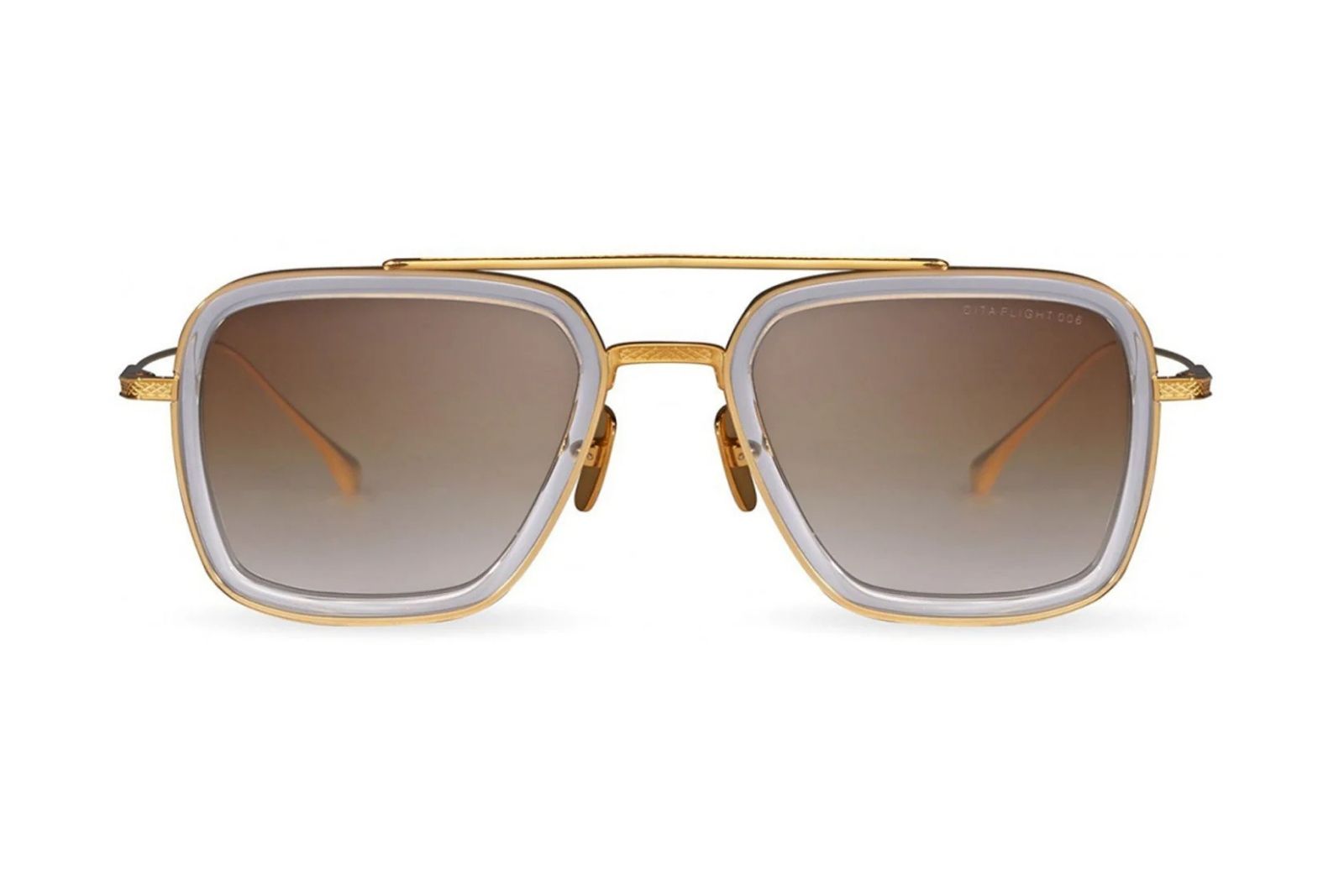 Dita Flight 006 - Clear Crystal - Yellow Gold Sunglasses