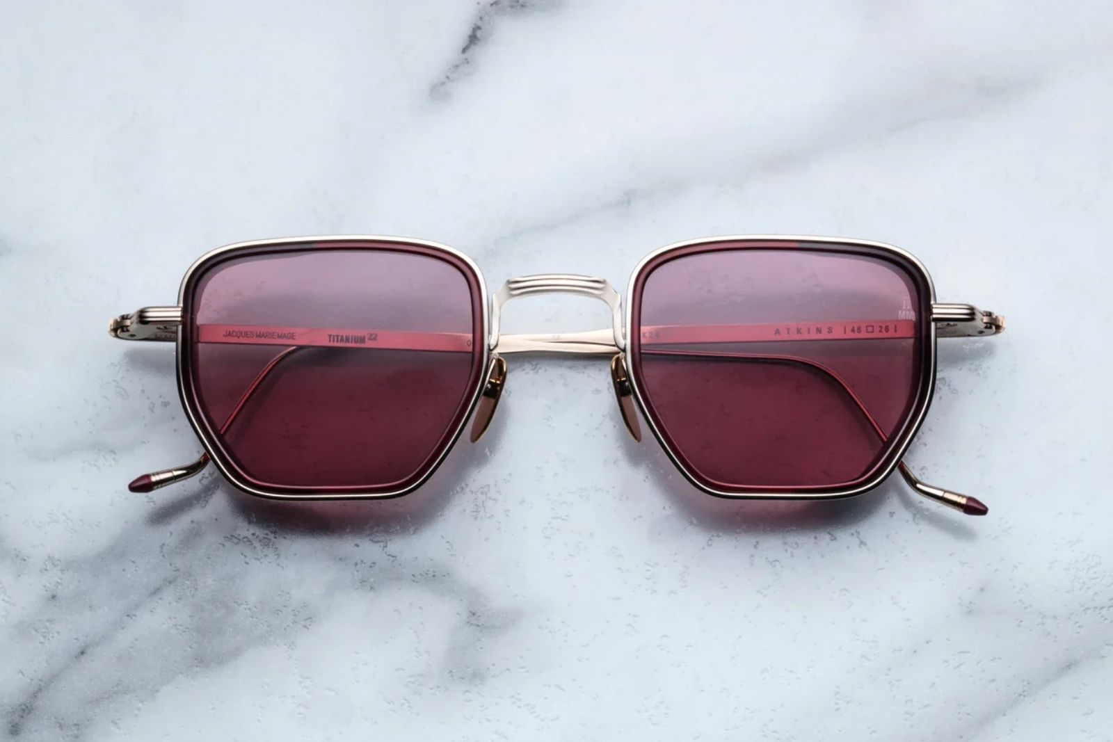 Jacques Marie Mage Atkins Sunglasses in Burgundy