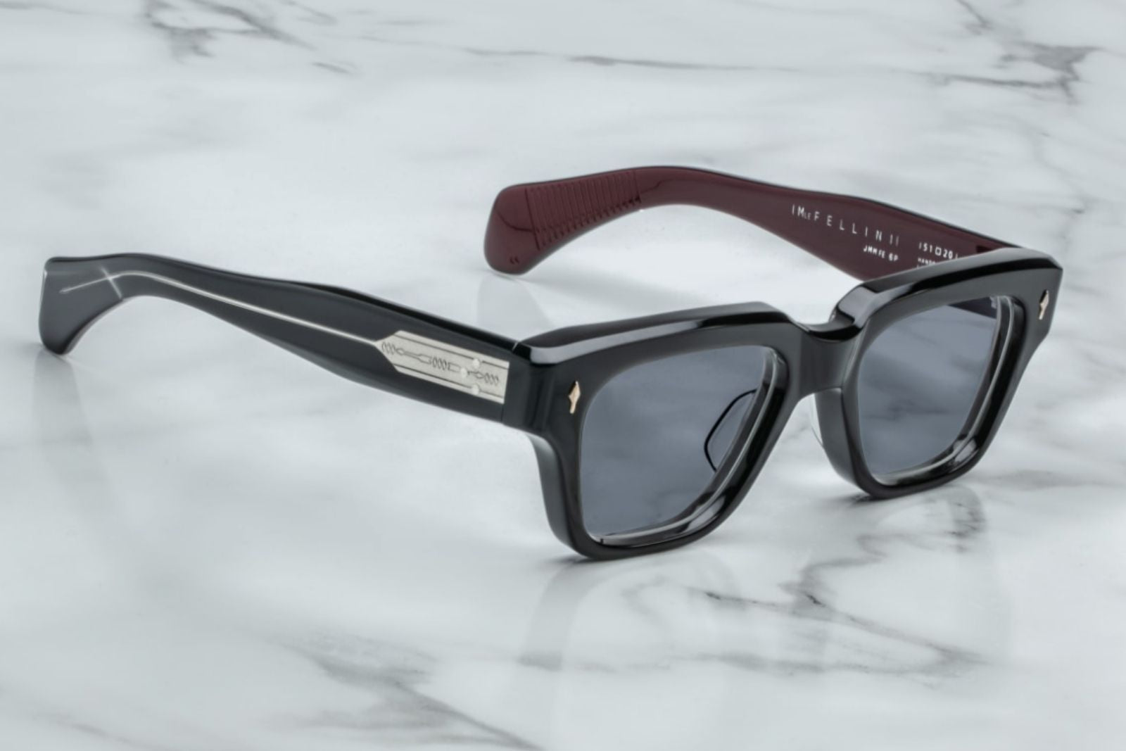 Jacques Marie Mage Fellini Sunglasses in Bloodstone