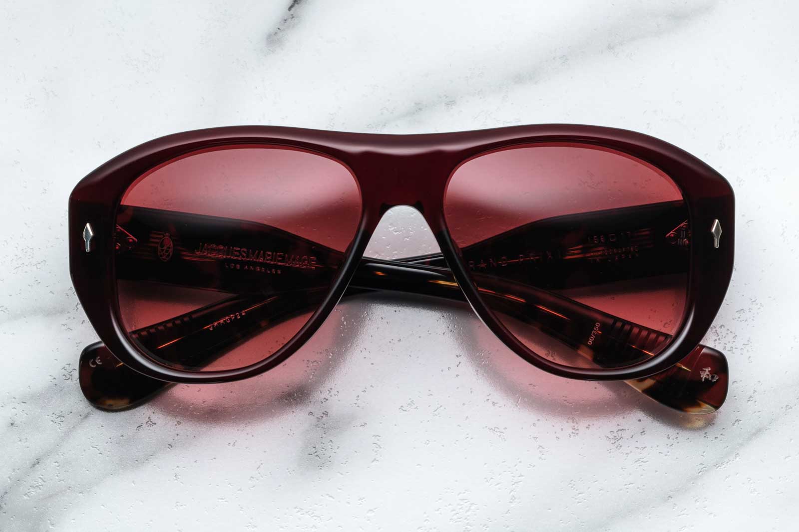 Jacques marie mage grand prix burgundy sunglasses