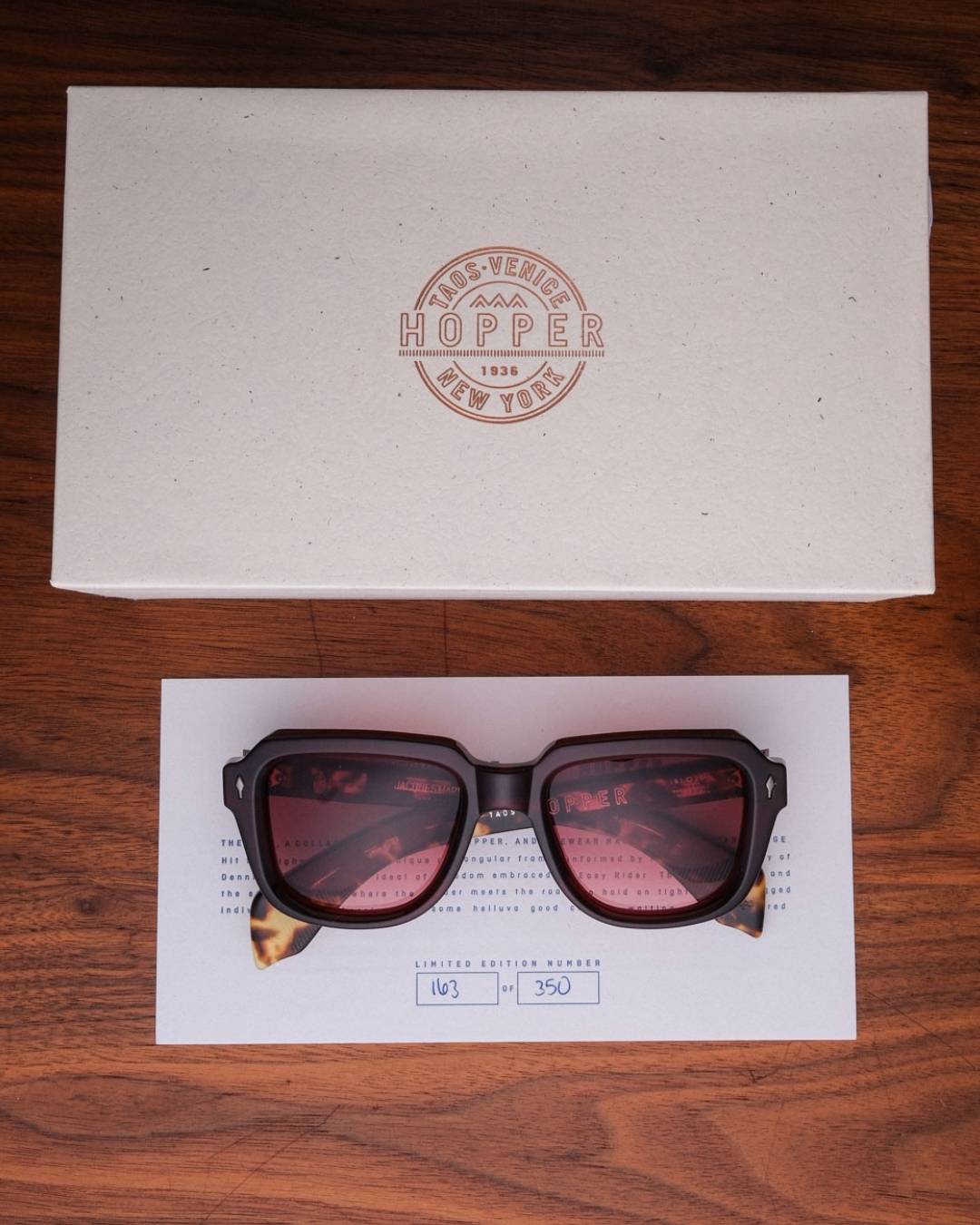 Jacques Marie Mage x Hopper - Taos Sunglasses in Burgundy Packaging The Vault