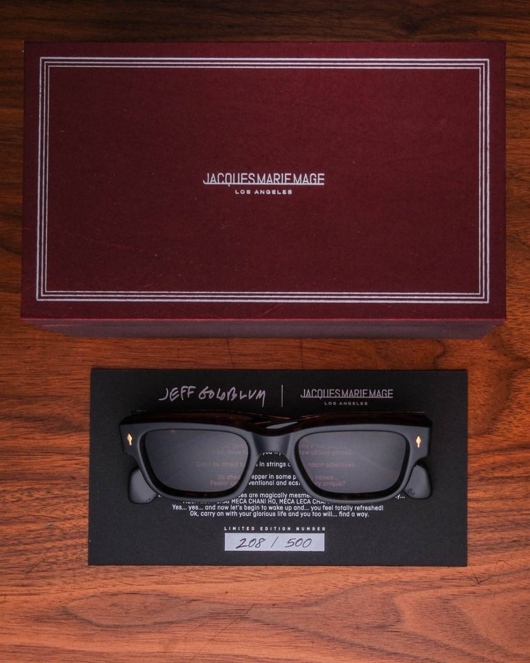 Jacques Marie Mage x Jeff Goldblum Jeff Sunglasses in Agar Packaging The Vault