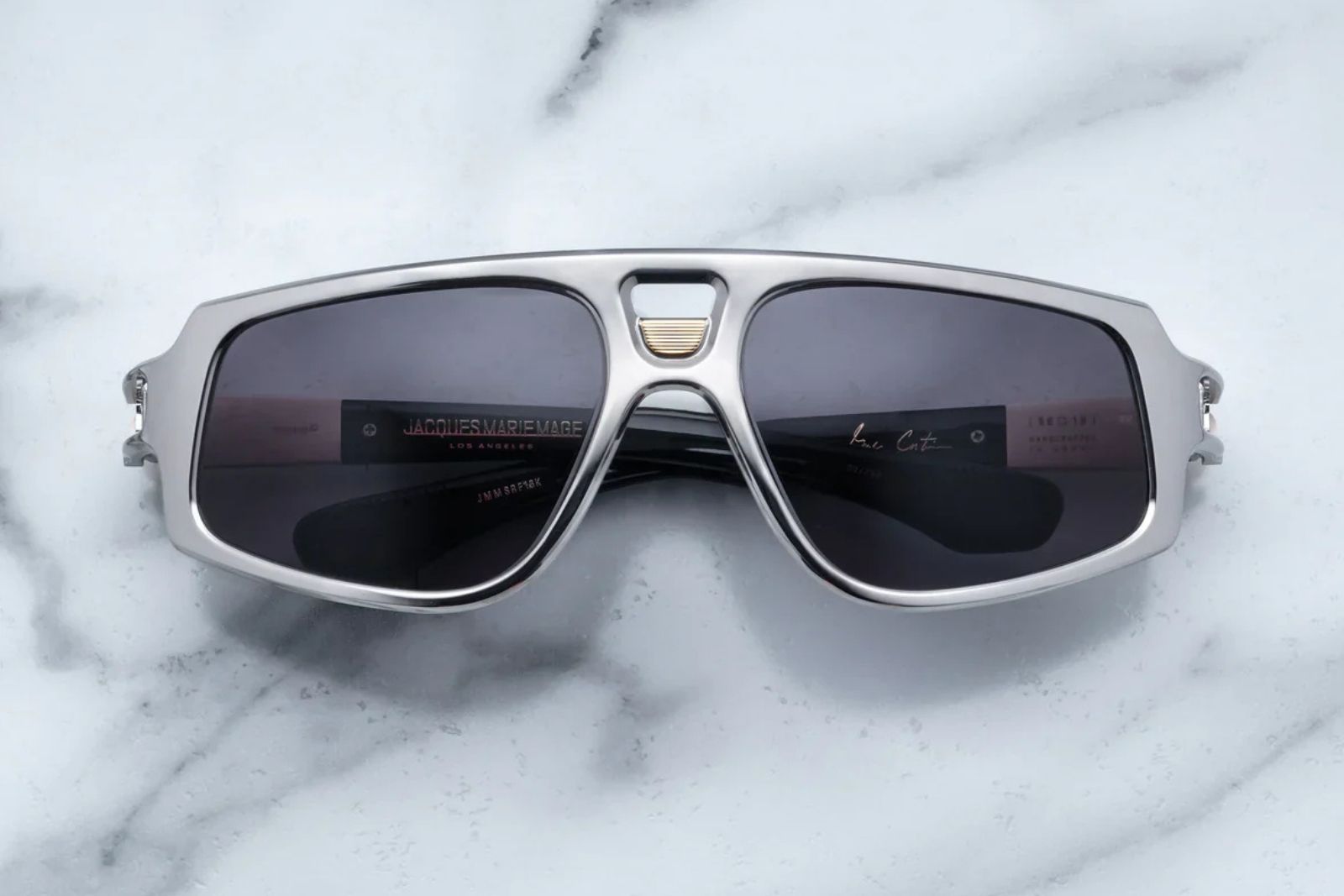 Jacques Marie Mage Scarface Sunglasses in Platinum