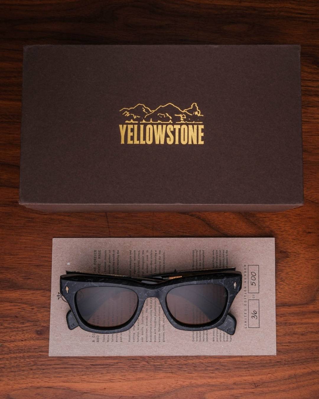 Jacques Marie Mage x Yellowstone  Dealan in Wellington Sunlgasses Vault Packaging