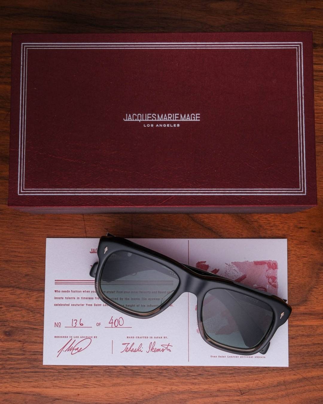 Jacques Marie Mage Yves Sunglasses in Black Fade Packaging The Vault