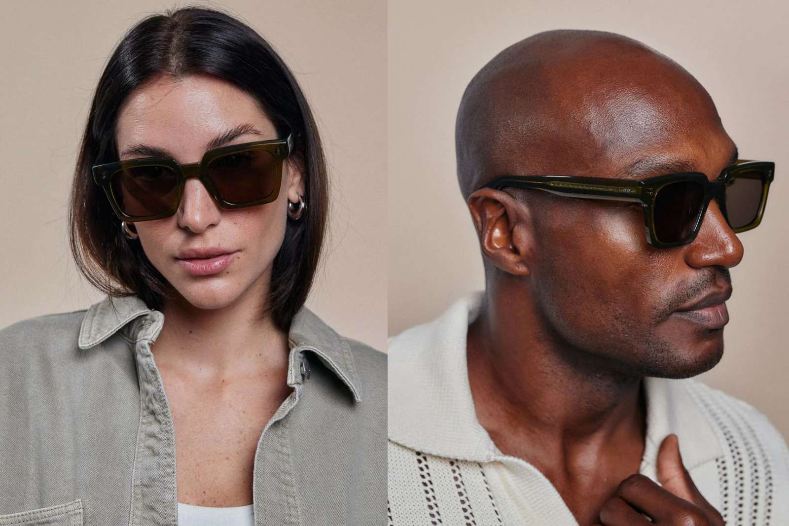 Johan Wolff Anna Sunglasses in Army on Model