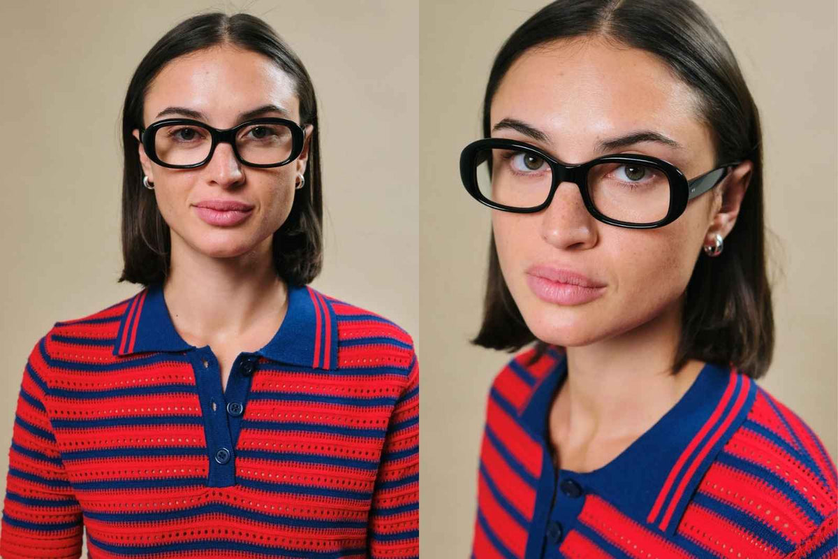 Johann Wolff Bertha Eyeglasses - Black on Model