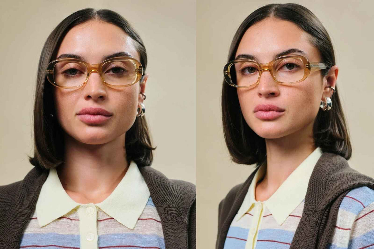 Johann Wolff Bertha Eyeglasses - Desert on Model