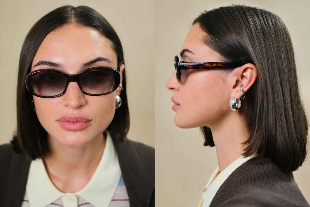 Johann Wolff Bertha Light - Havana Smoke Green Sunglasses on Model