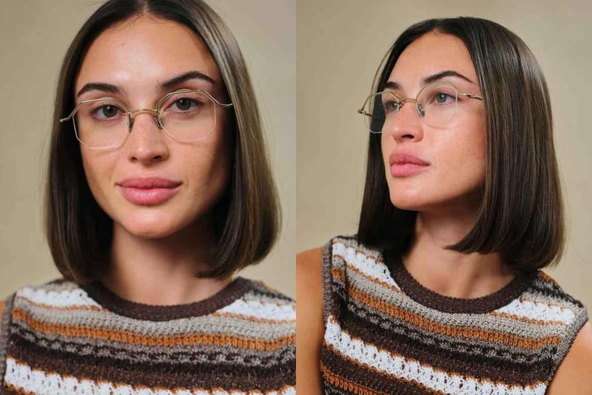 Johann Wolff Kaliber Eyeglasses - Gold on Model