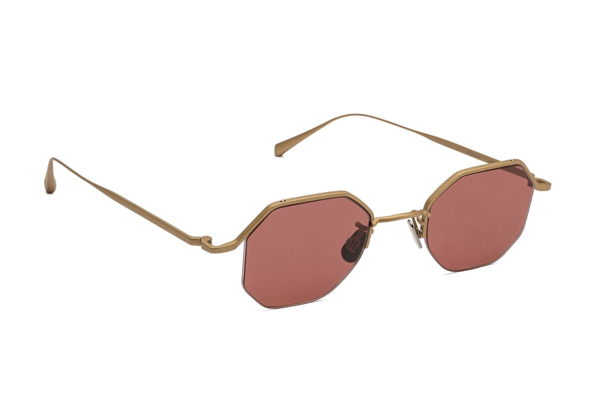 Johann Wolff Kaliber Light - Matte Gold Burgundy Sunglasses