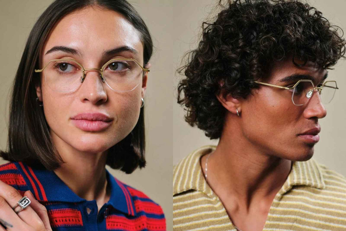 Johann Wolff Kaliber Eyeglasses - Matte Gold on Model