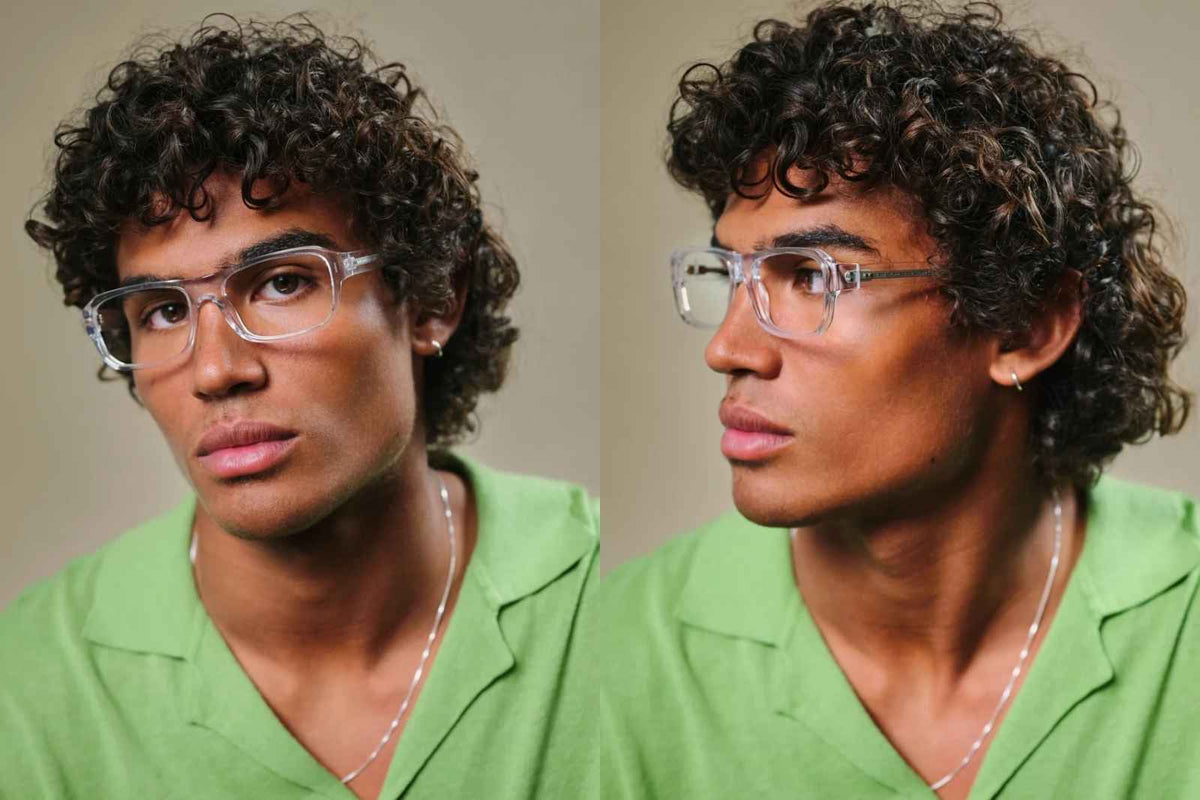 Johann Wolff Karl Eyeglasses - Crystal on Model