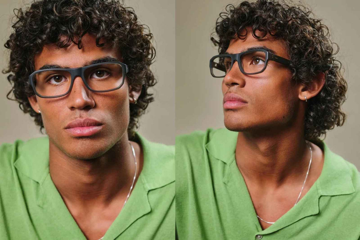 Johann Wolff Karl Eyeglasses - Matte Smoke on Model