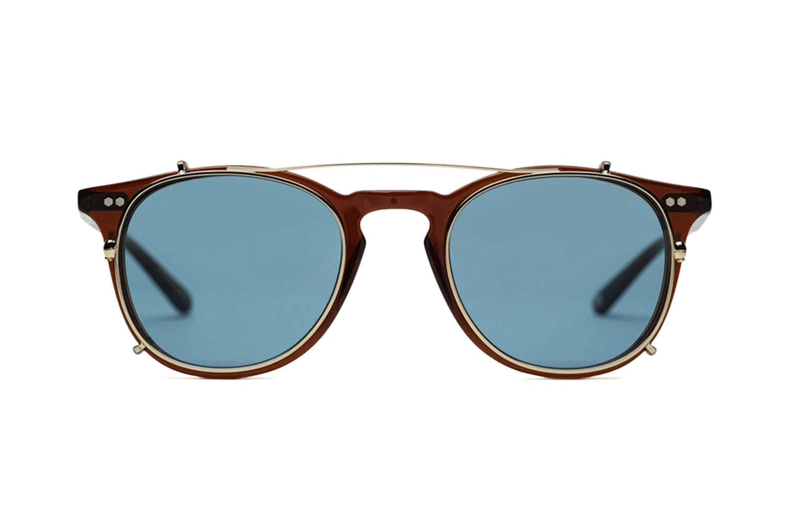 Kepler Clip Sunglasses - Gold Sky Blue