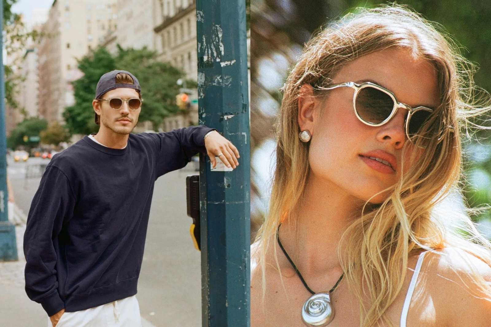 Krewe Galvan - Silver Chroma + Crystal Sunglasses on Model