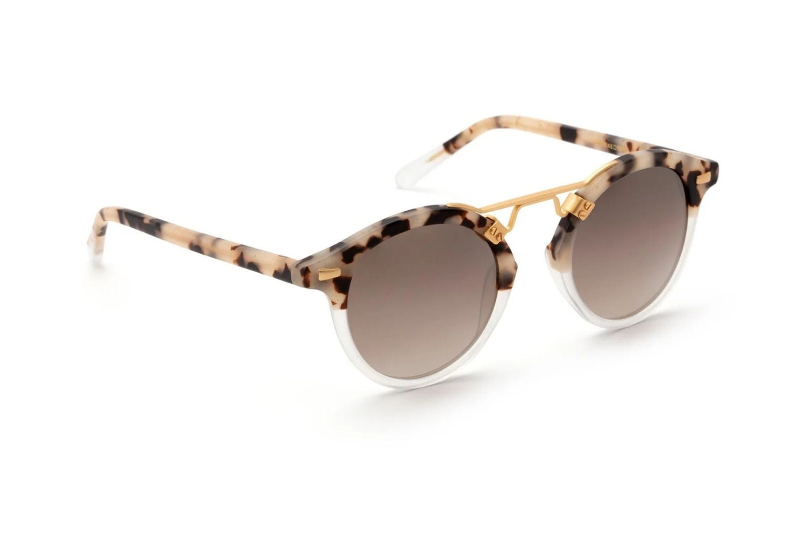 Krewe St. Louis - Matte Oyster to Crystal Mirror Polarized 24K Sunglasses