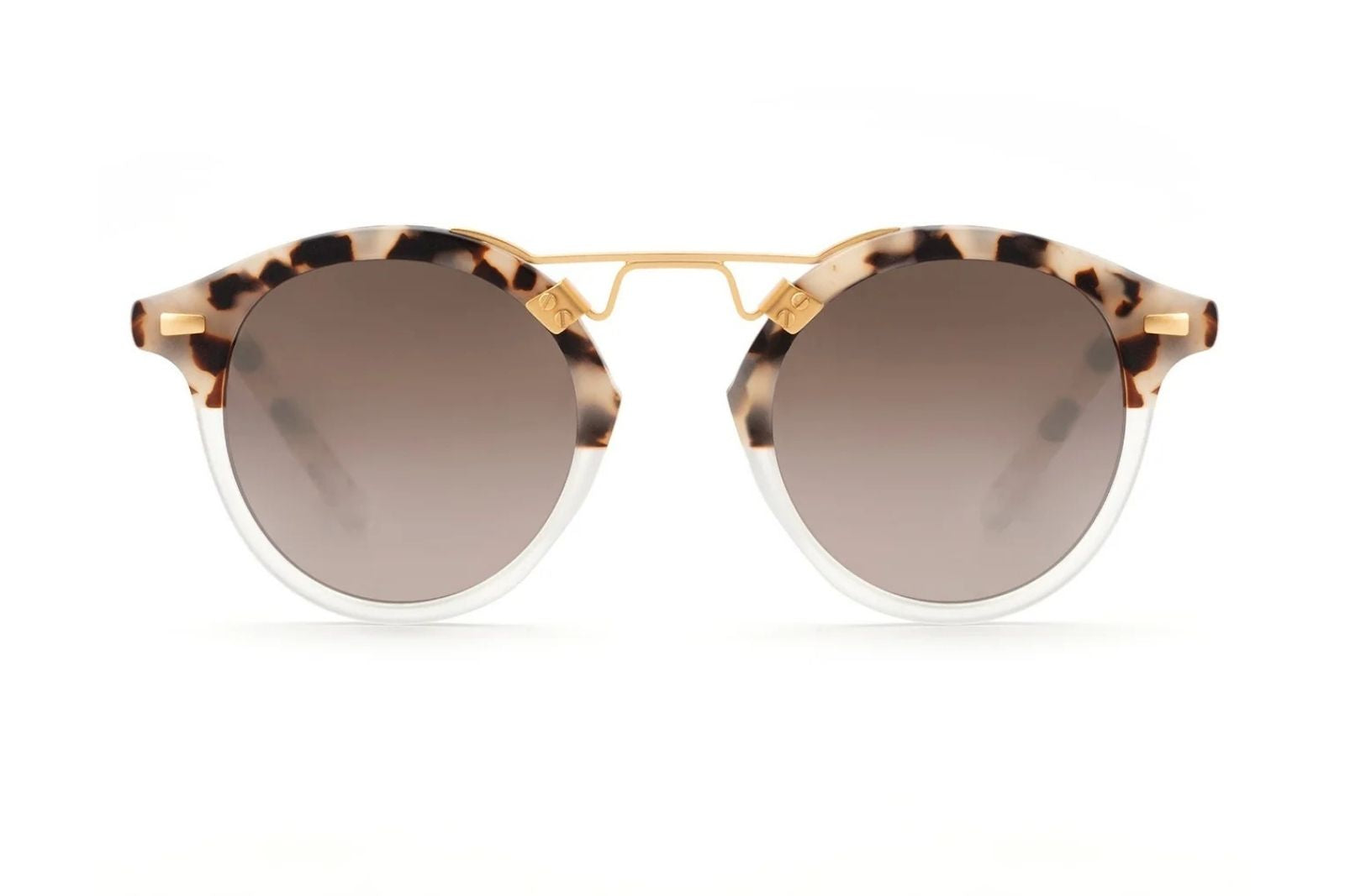 Krewe St. Louis - Matte Oyster to Crystal Mirror Polarized 24K Sunglasses