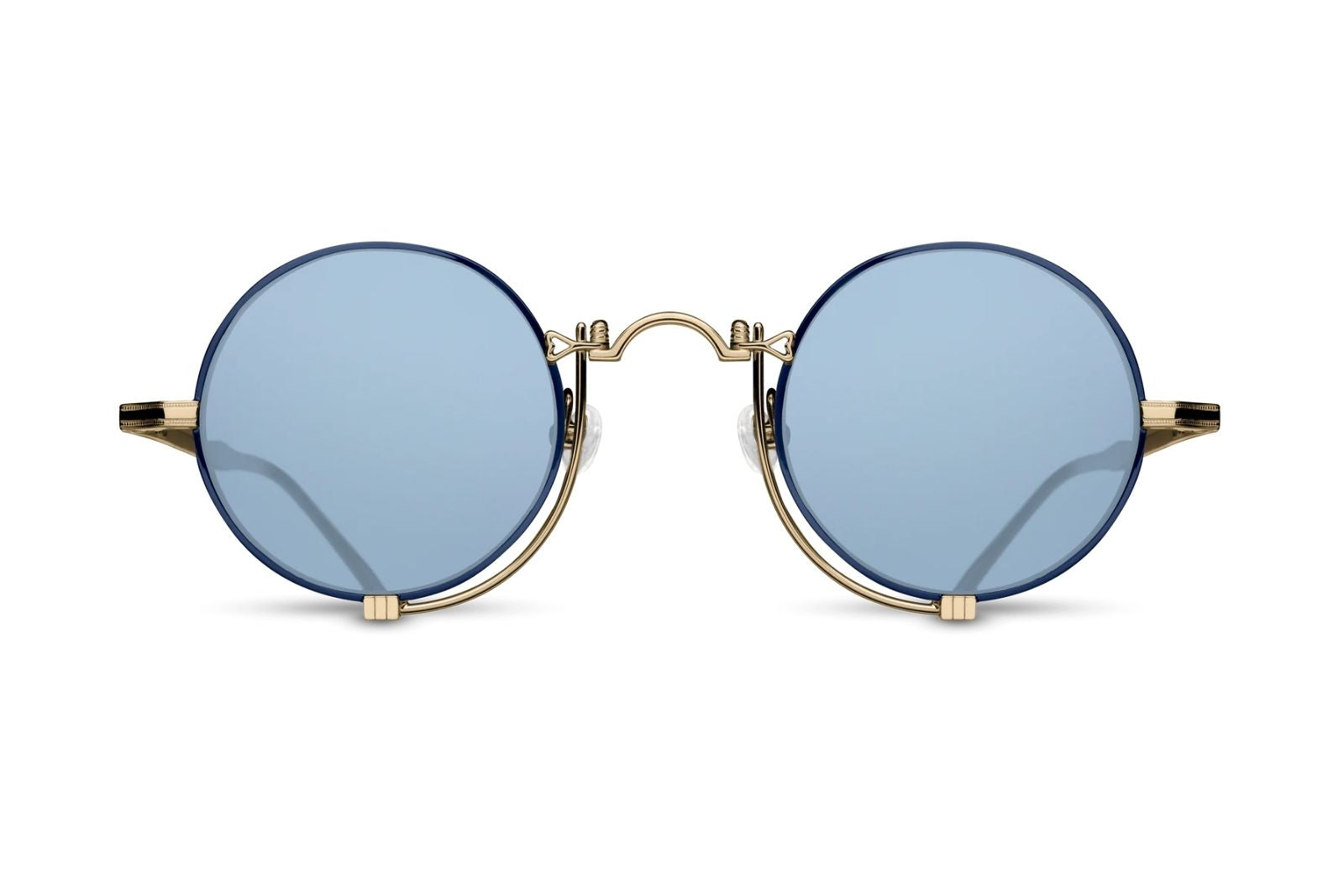 Matsuda 10601H - Brushed Gold - Navy Cobalt Blue Sunglasses