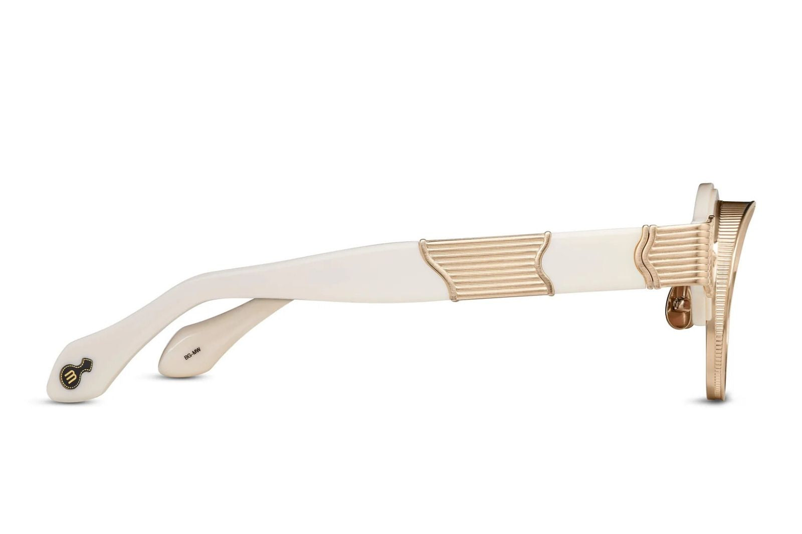 Matsuda 10605H in Brushed Gold - Milk White Sunglasses