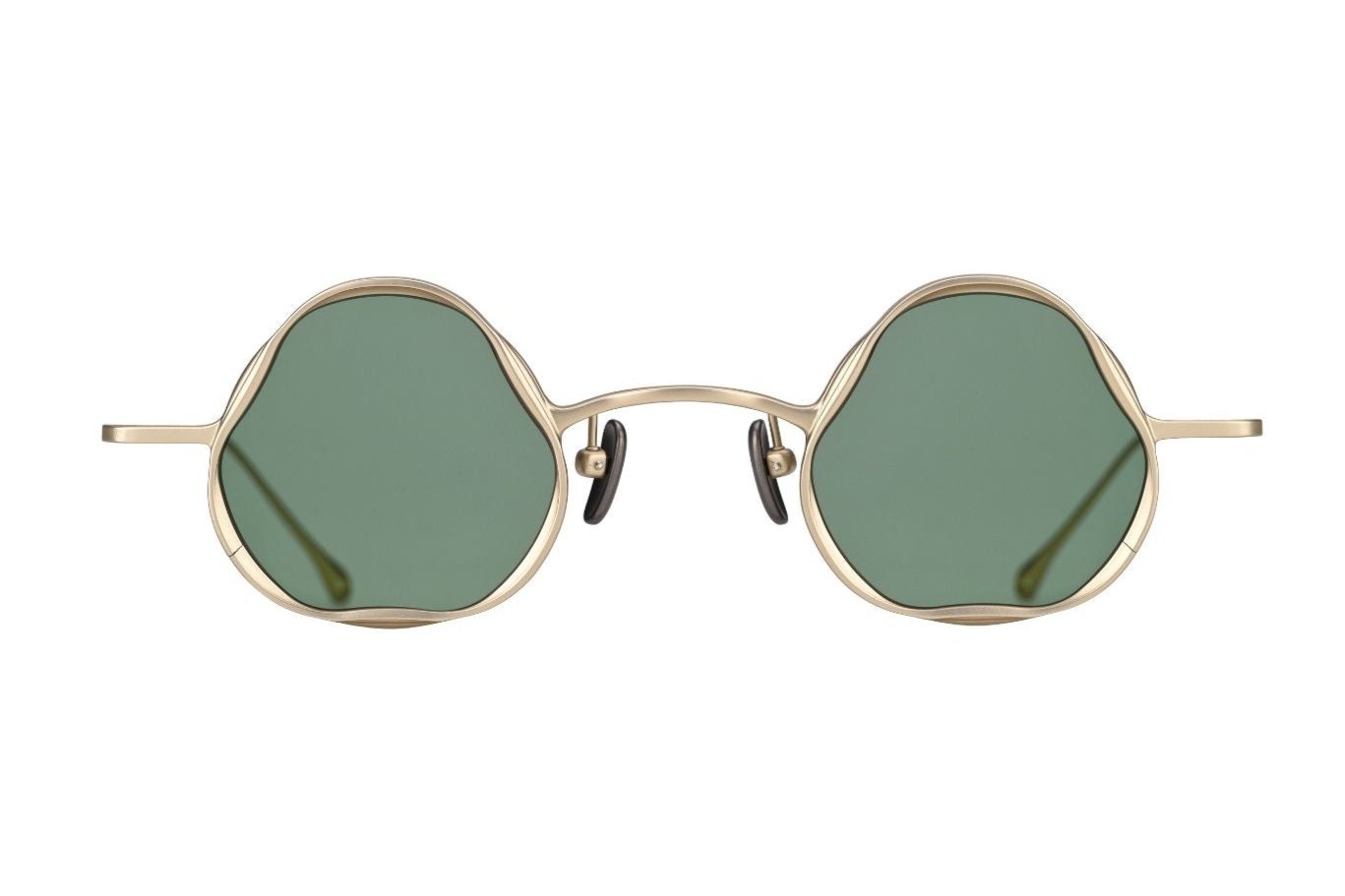 Rigards RG1080TI Pale Gold Green Sunglasses