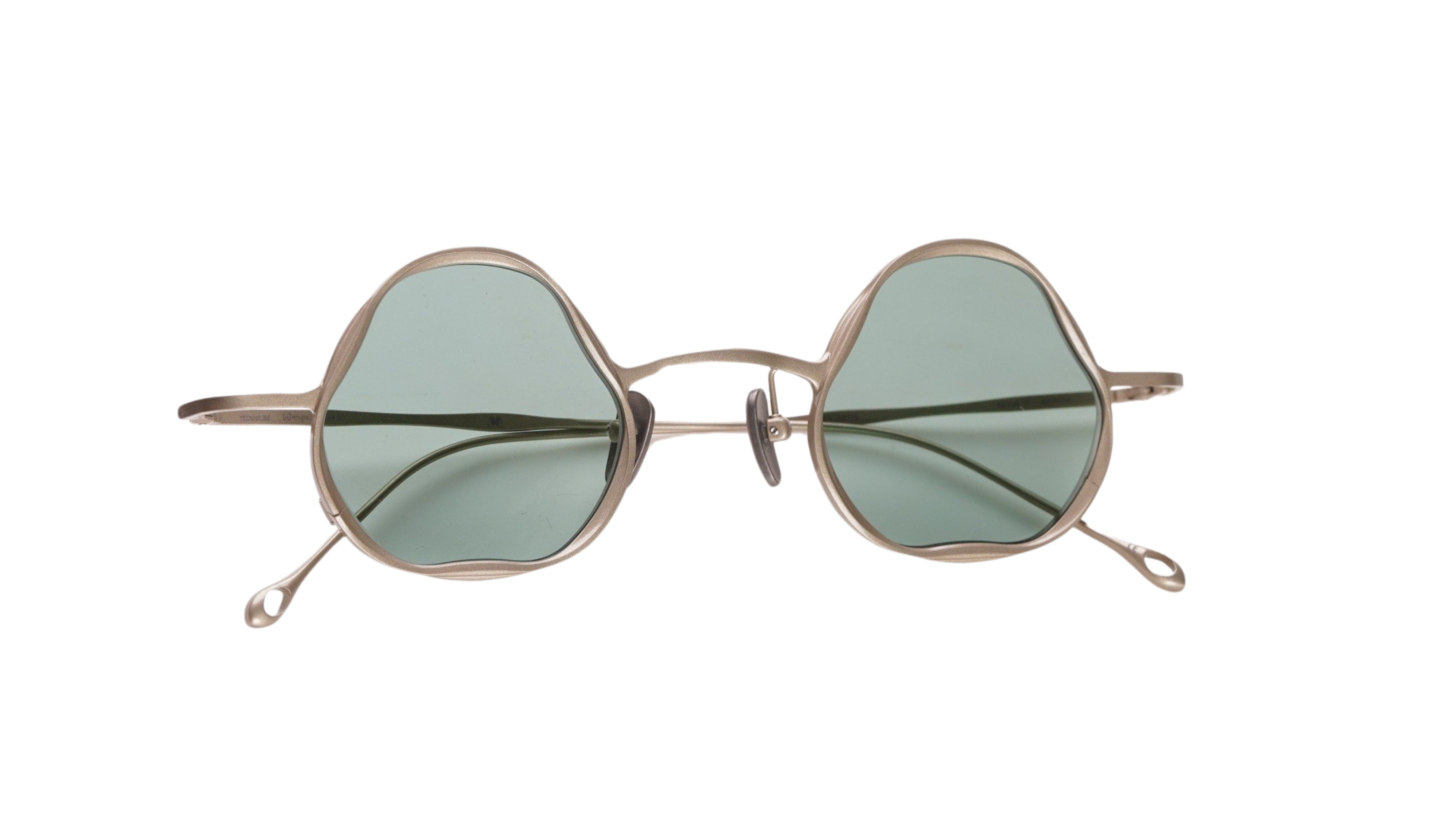 Rigards RG1080TI Pale Gold Frame Green Lense Sunglasses