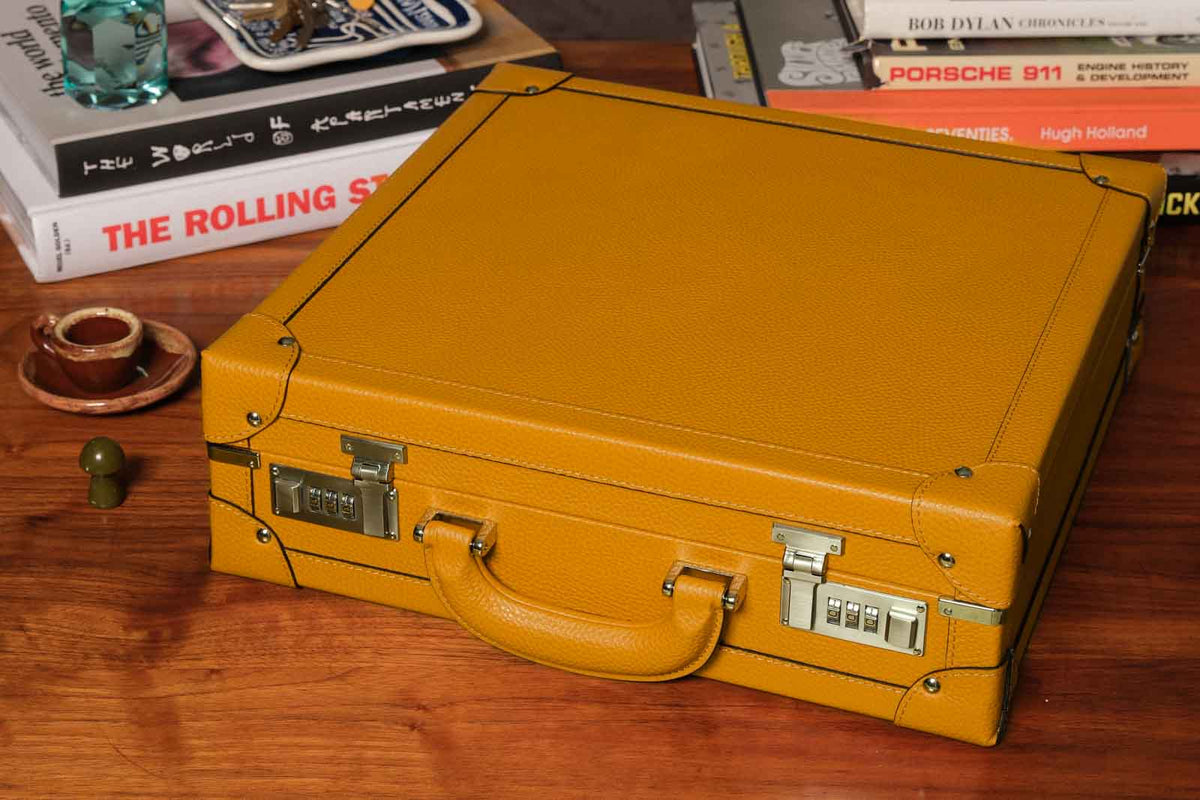 Large Collectors Briefcase in Mustard - twelvesixtynine