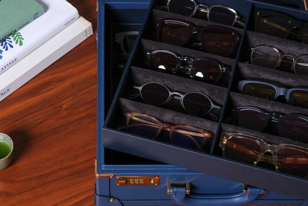 Large Collectors Briefcase in Navy Blue - twelvesixtynine