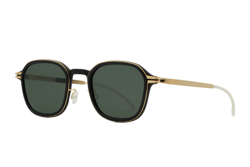 Mykita fir pitch black glossy gold sunglasses1