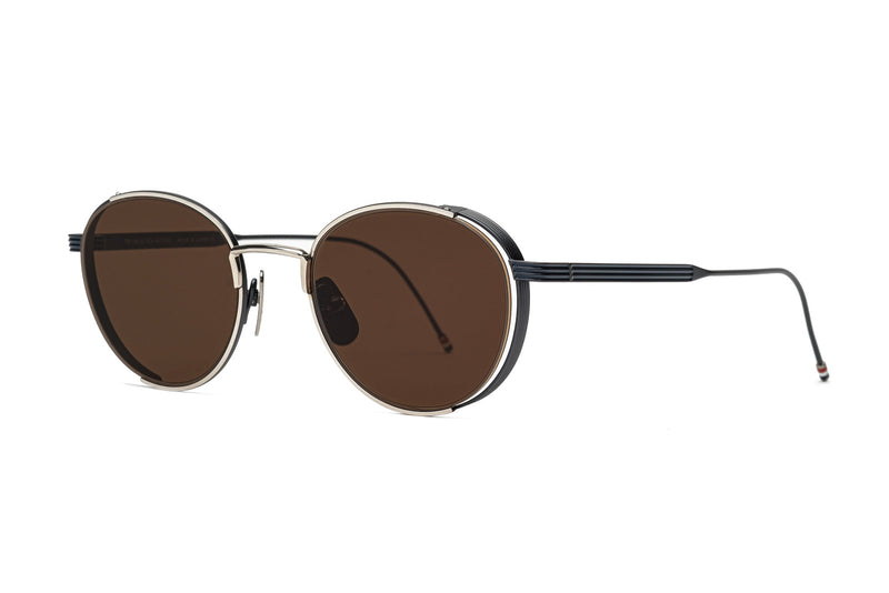 Thom browne 106 Silver Navy with Brown lens sunglasses
