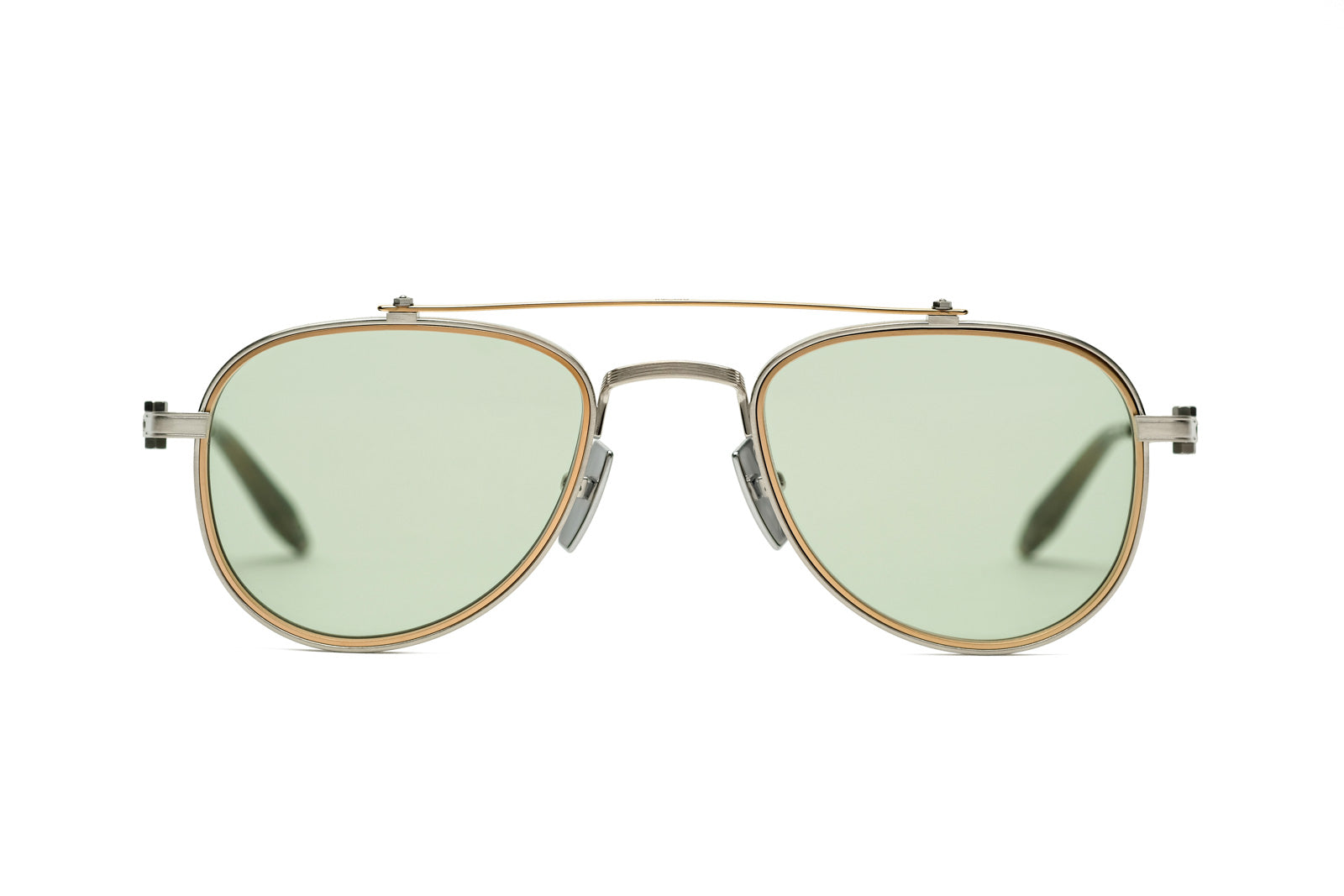 akoni calisto silver olive sunglasses