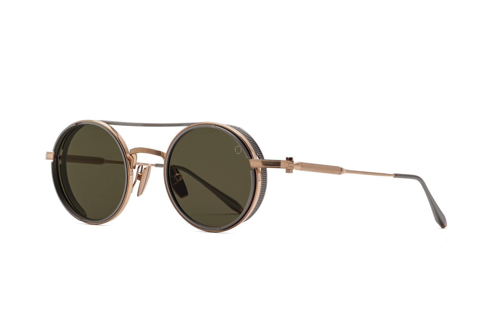 akoni eris brushed whiye gold sunglasses