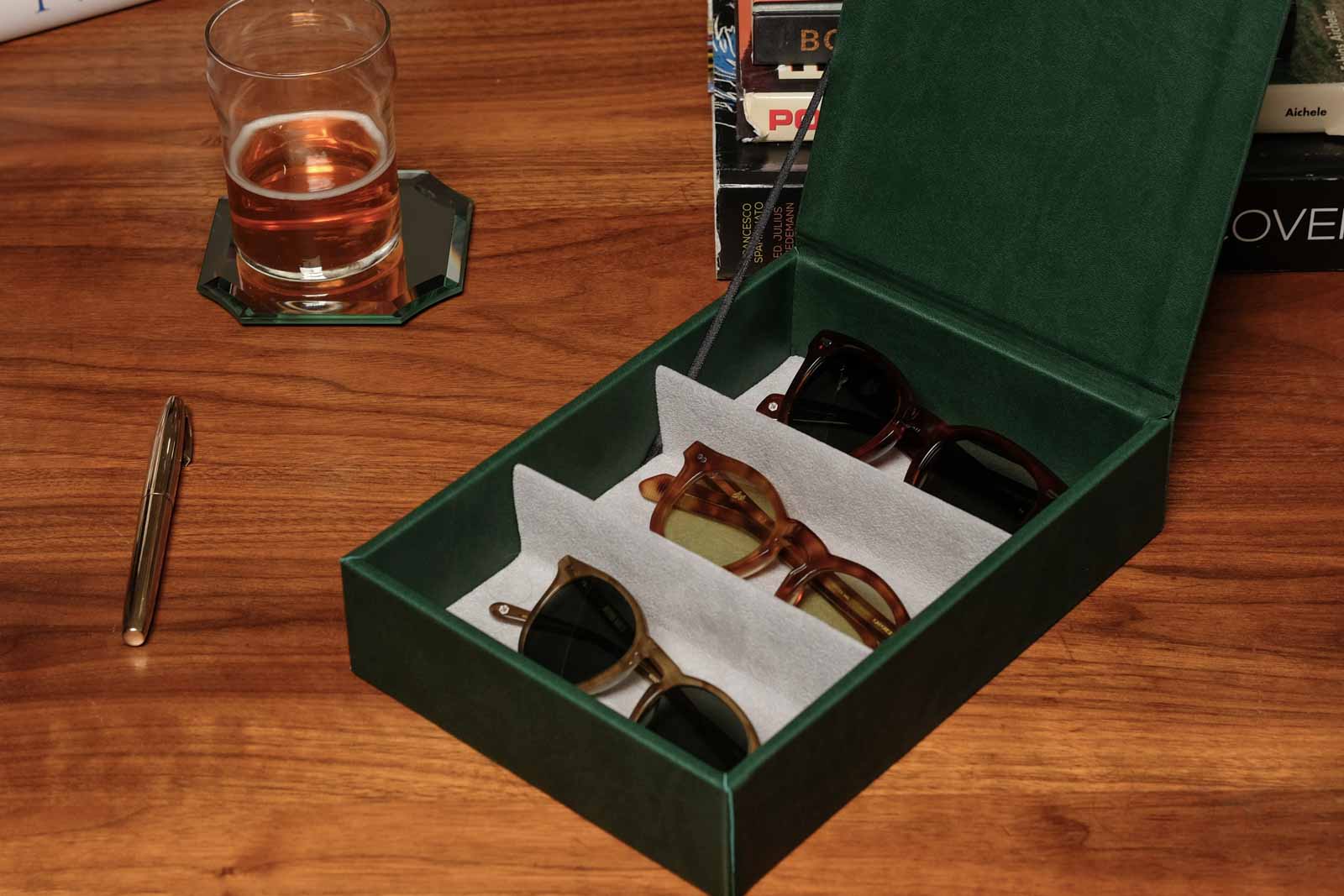 Collectors Case Travel Size Sunglasses Green