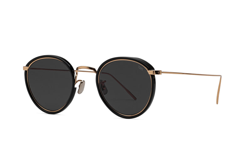 Eyevan 717 Gold Black Sunglasses