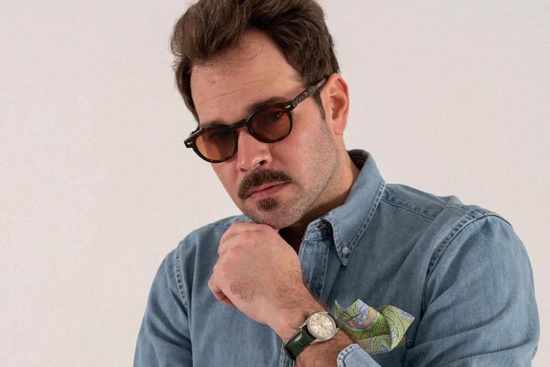 Jacques Marie Mage Noland Havana Custom Tint Sunglasses Model