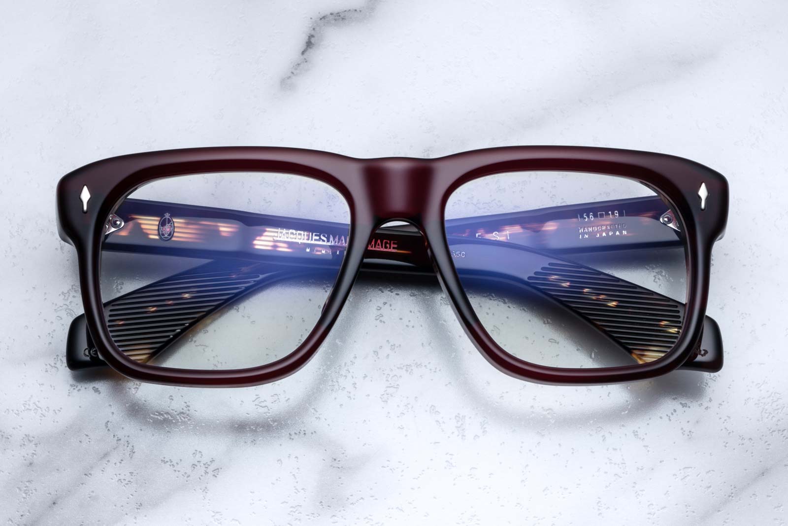 Jacques Marie Mage Yves Burgundy Eyeglasses