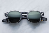 jacques marie mage clip silver/green sunglasses