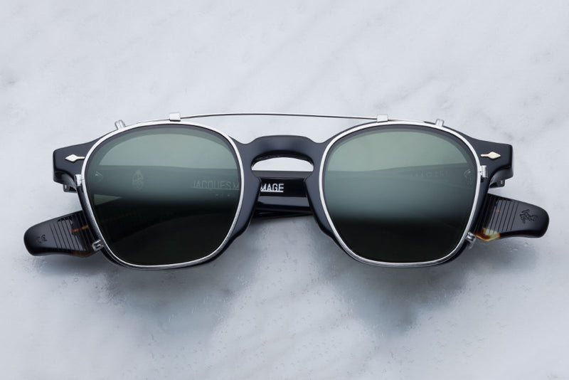 jacques marie mage clip silver/green sunglasses