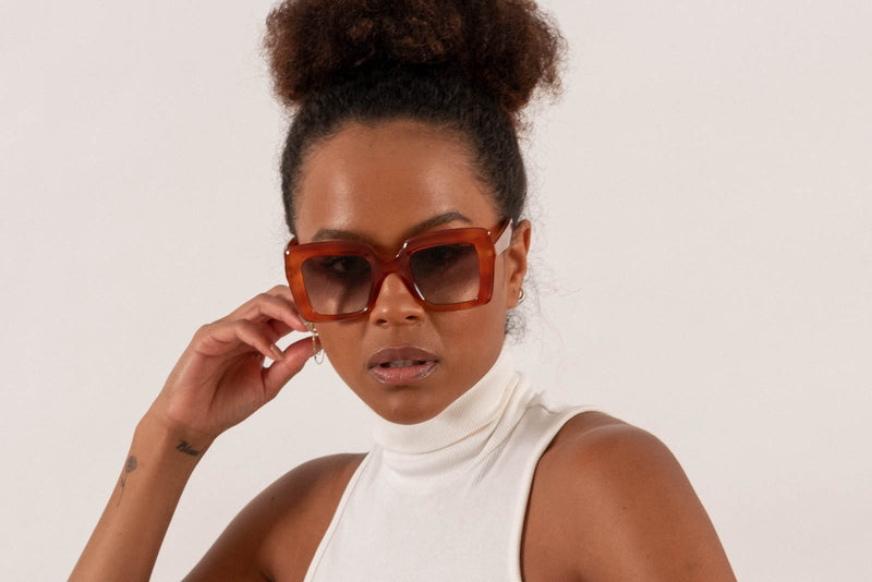 Lapima Teresa Tropical Caramel Sunglasses Model